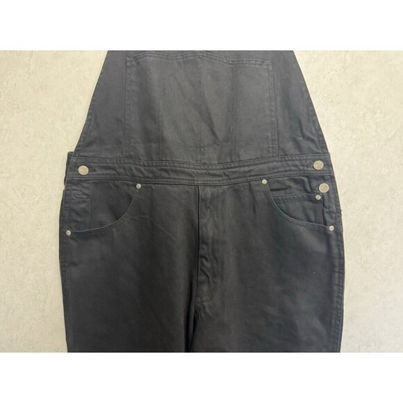 VINTAGE DEADSTOCK Womens Black Jean Denim Overalls Jumpsuit 38x34 Paint 90s Y2k - Picture 10 of 12